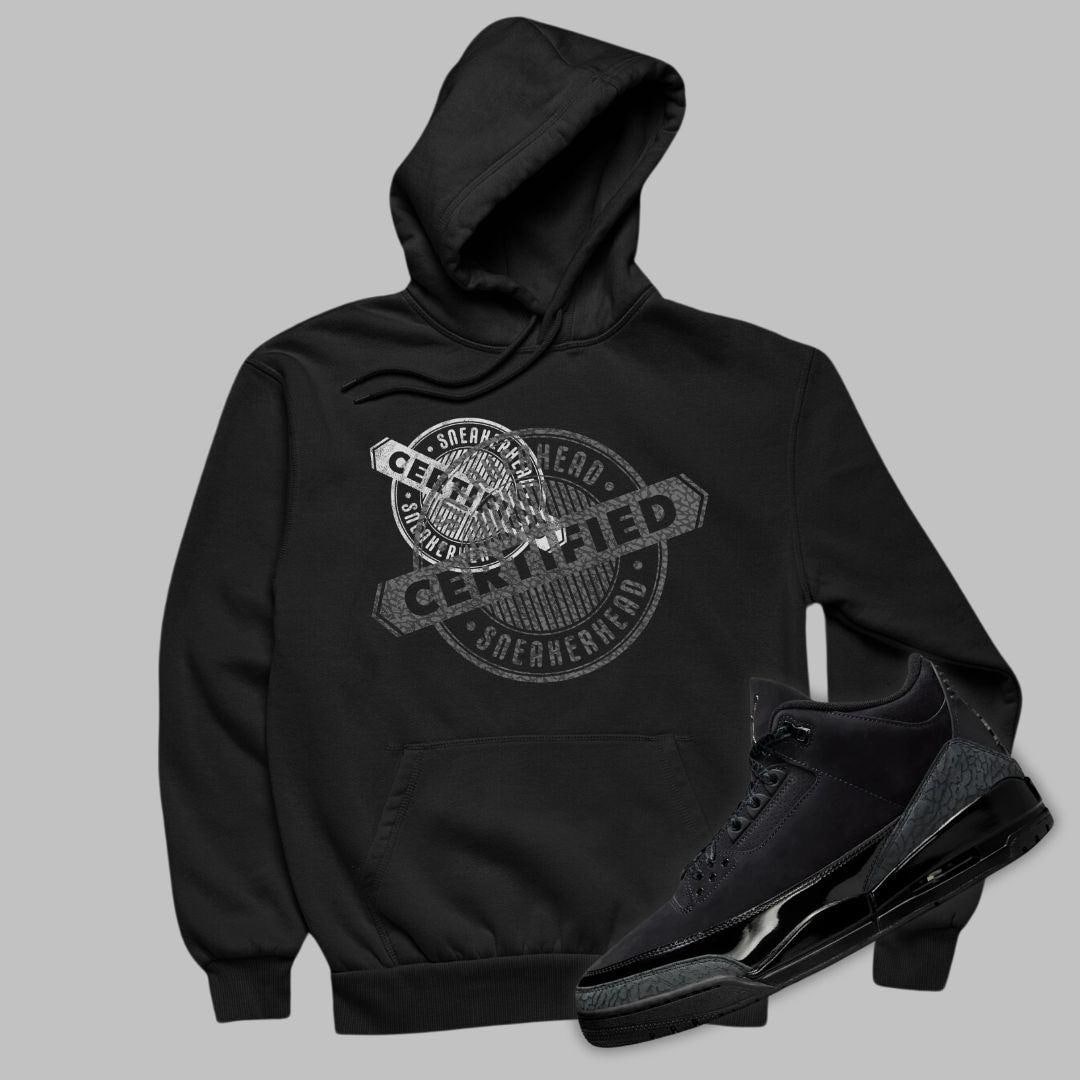 Certified Sneakerhead Hoodie Matching Jordan Black Cat, Retro