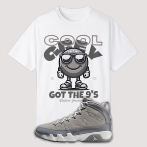 Cool Grey Smiley Premium T-shirt Matching Jordan 9 Cool Grey, Retro 9 Unisex Tee For Sneaker