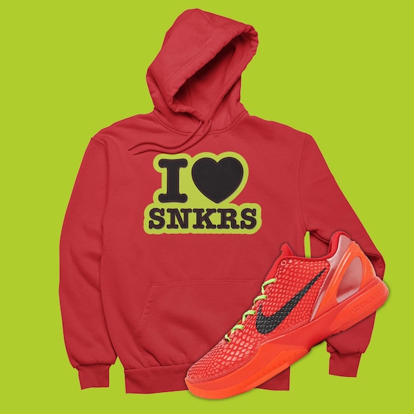 I Love Sneakers Unisex Basketball Hoodie To Match Kobe 6 Protro Reverse Grinch - KB6 Sweatshirt