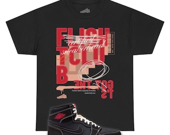 Flight Club Tee Shirt to Match Air Jordan 1 Flight Club, Black Shirt Unisex