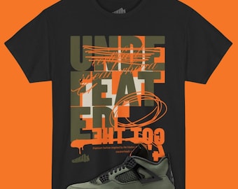 Undefeated 4 T-Shirt Matching Air Jordan 4 Undefeated, Typography Tee, Retro 4s Shirt, Sneakerhead Gift