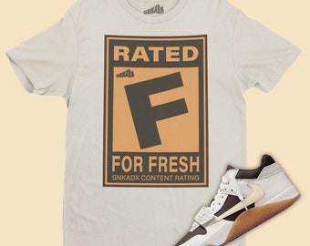 Rated F For Fresh T-Shirt Matching Travis Scott Jordan Jumpman Jack Sail, Sneaker Tee, Sneaker Collector, Video Game Shirt