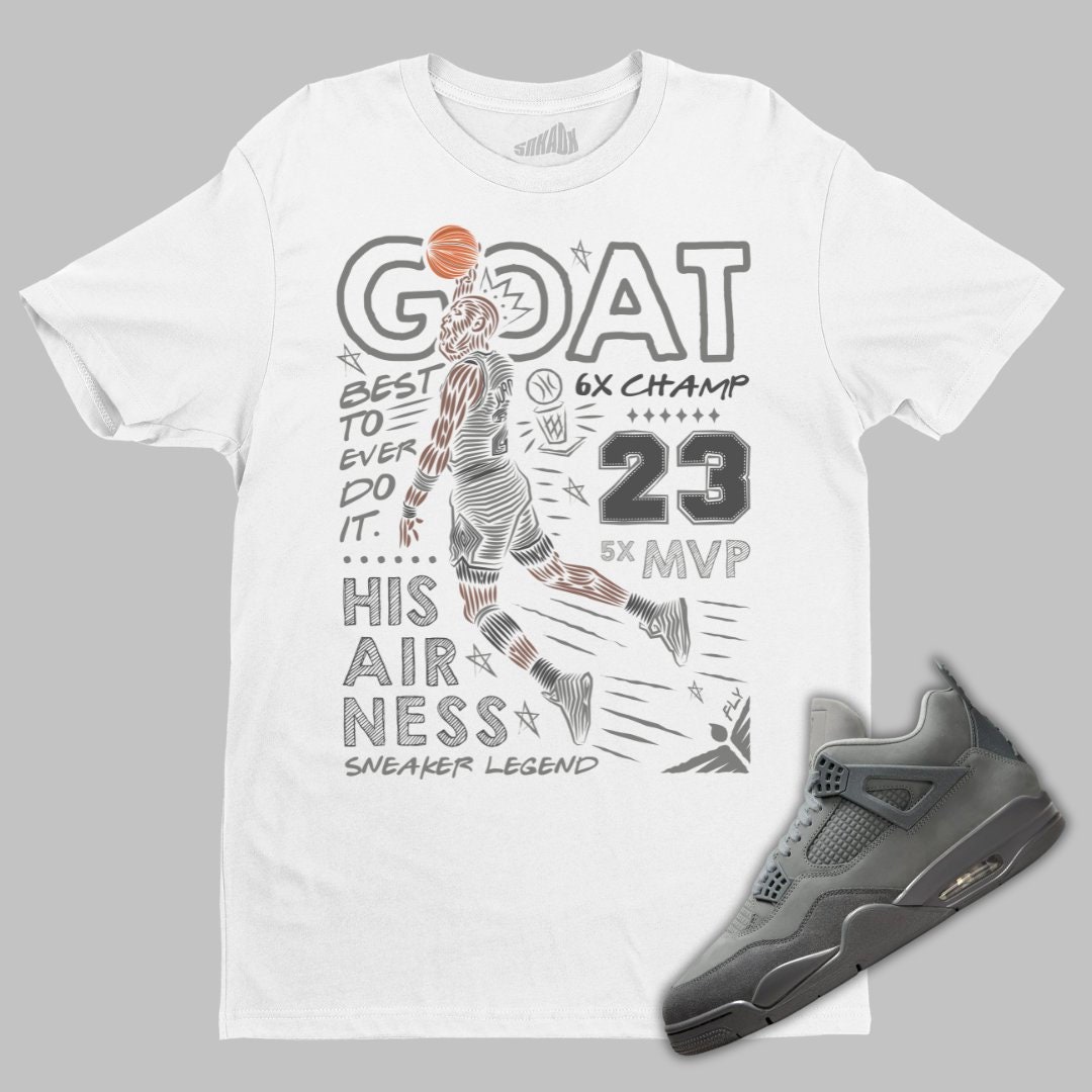 GOAT T-shirt Matching Air Jordan 4 Wet Cement - Etsy