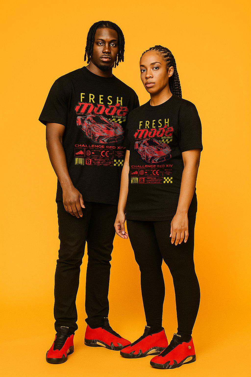 Fresh Mode T-shirt Matching Jordan 14 Ferrari, Retro 14s Tee for