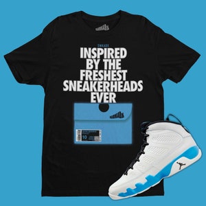 Shoe Box T-Shirt Matching Air Jordan 9 Powder Blue, Sneaker Tee, Sneaker Collector, Sneakerhead Gifts
