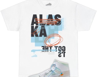 Alaska 1 Tee Shirt to Match Virgil Archive Air Jordan 1 High "Alaska", White Shirt Unisex