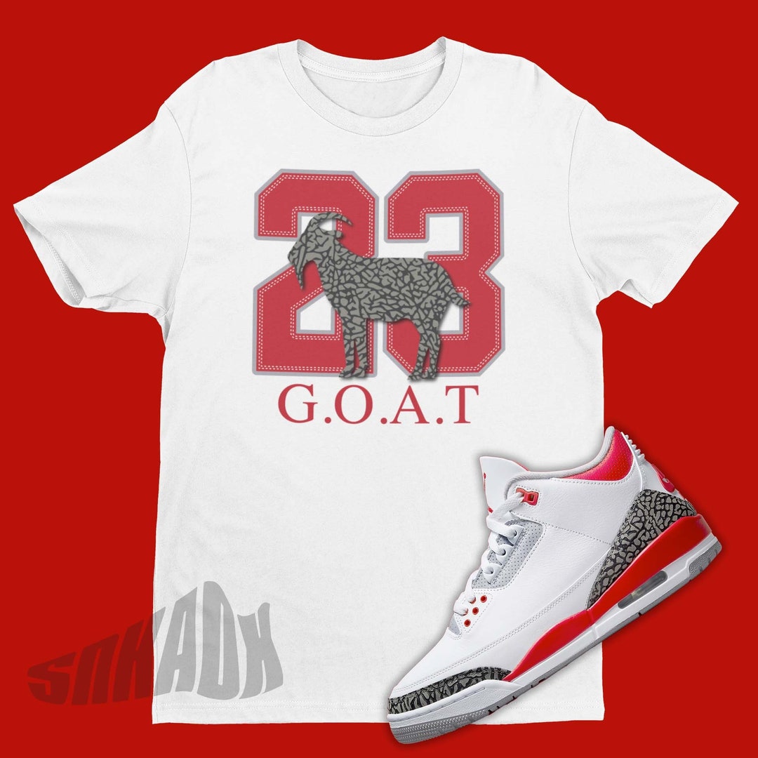 Air Jordan Fire Red Match Shirt Retro Tee 23 GOAT Tee