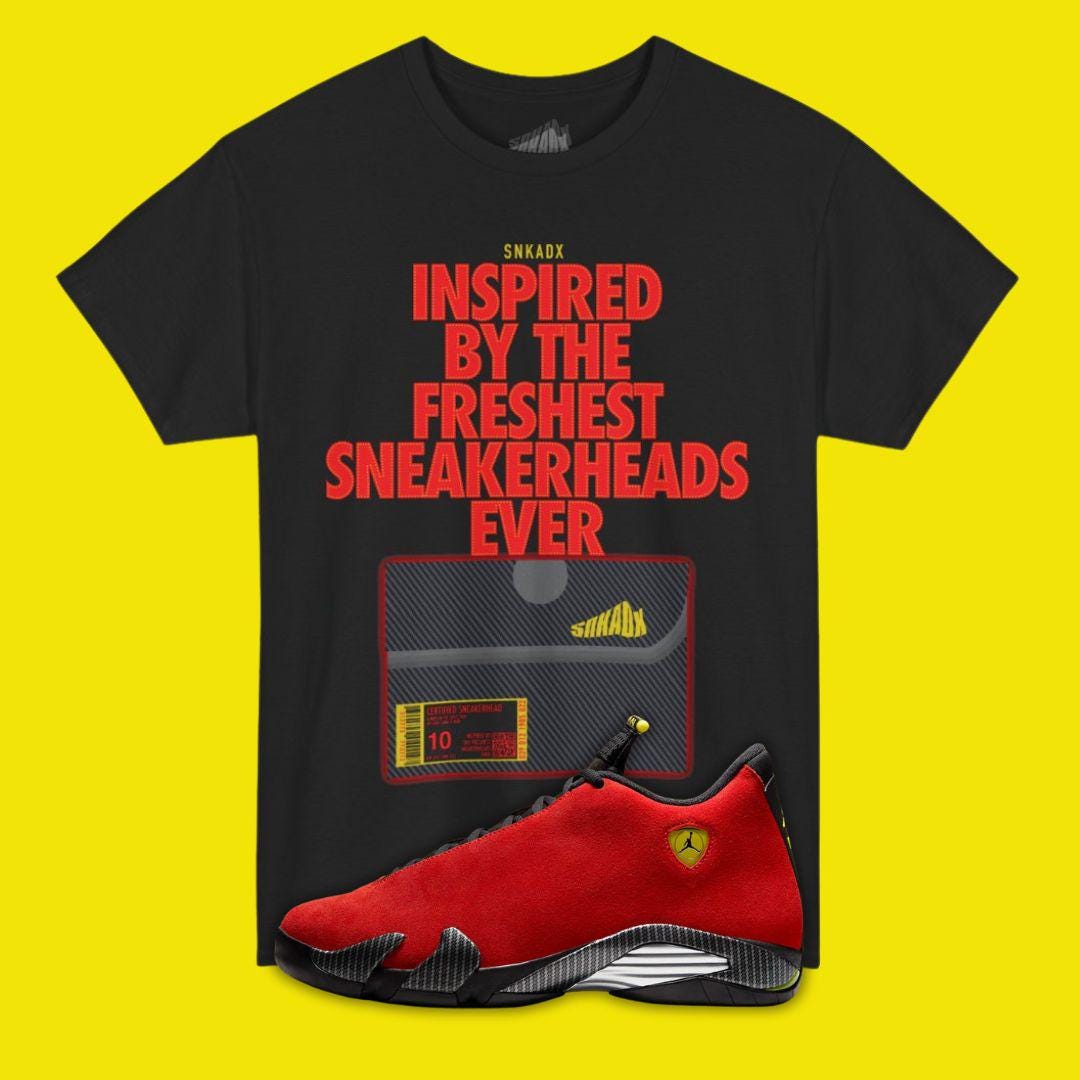 jordan 14 black ferrari shirt