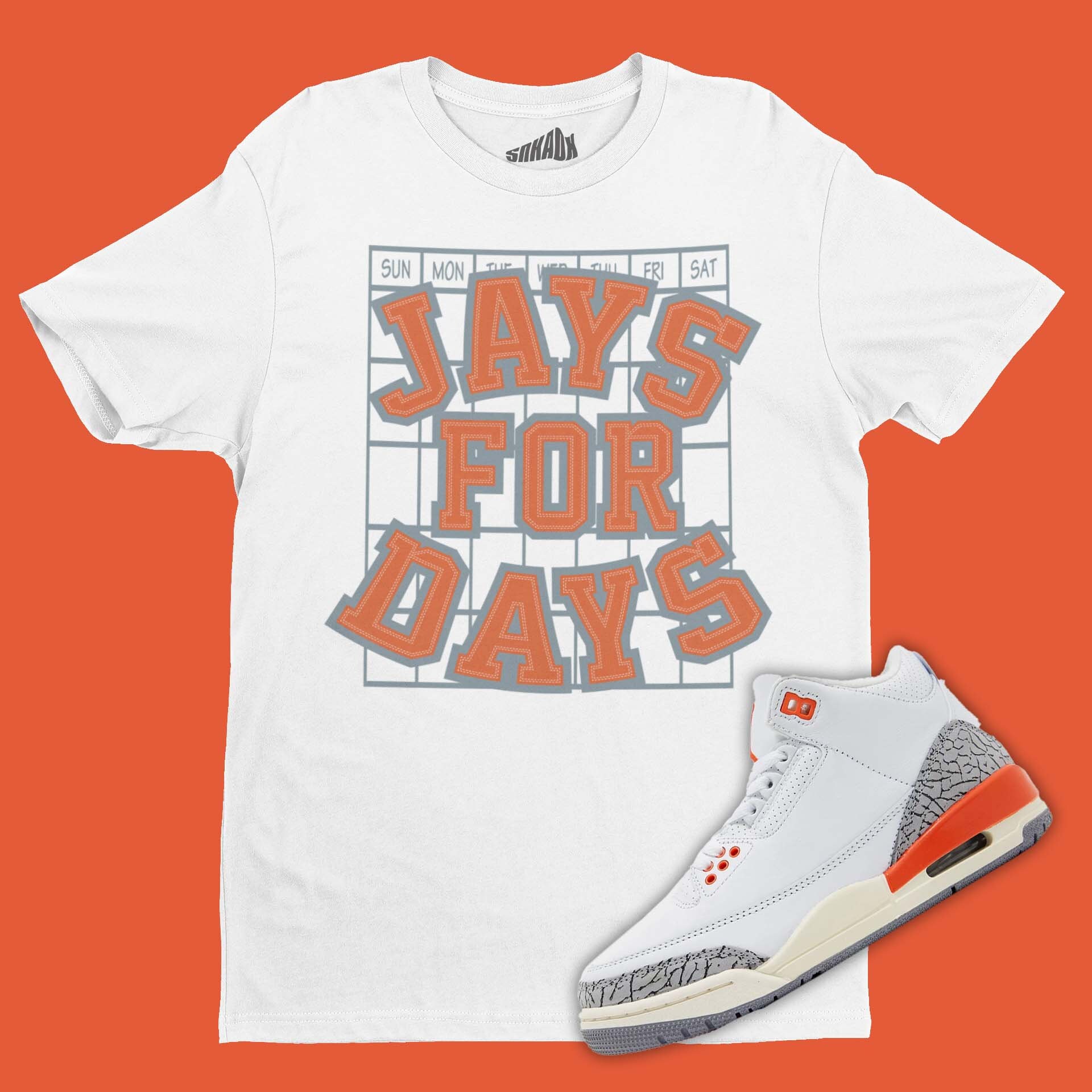 Jays for Days T-shirt Matching Air Jordan Georgia Peach, Sneaker