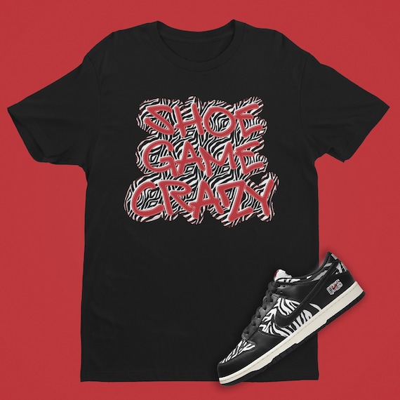 Quartersnacks Nike SB Dunk Shoe Game Crazy Unisex T-shirt, Zebra