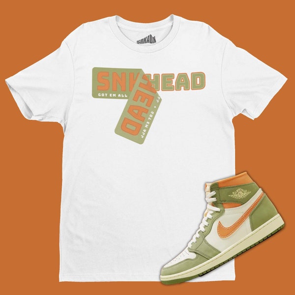 Sneakerhead Sticker T-Shirt Matching Air Jordan 1 High OG Celadon - Sneakerhead Gifts
