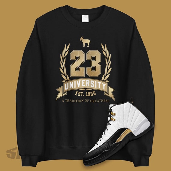 Aj 12 and matching sweat shirt Air Jordan 12 Black Wolf Grey | Shoe Box Unisex Shirt | SNRT  main image 2