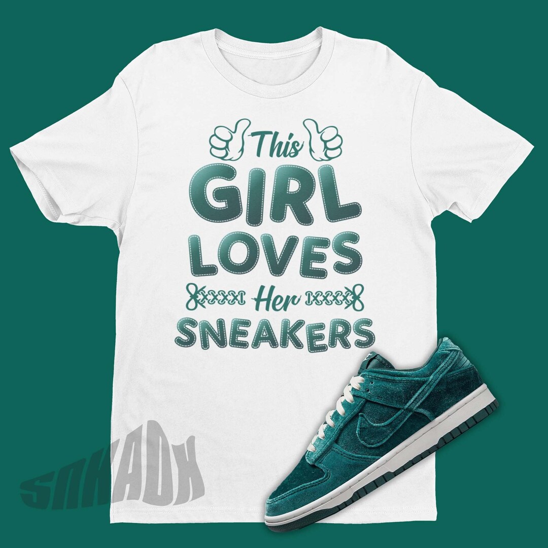 Velvet Teal Dunk Matching Shirt Retro Dunks Sneakers Tee Women's
