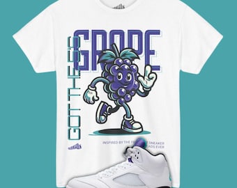 T-shirt Assorti Air Jordan 5 Grape - Rick And Morty, Sneakerhead - Personnalisable (taille Et Couleur) - Neuf Avec étiquettes