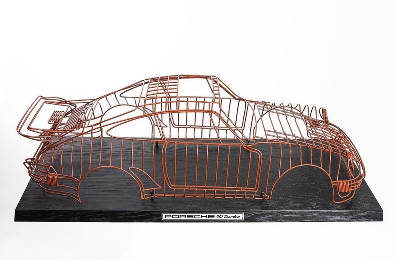 Wire Sculpture Model Car 1991 Porsche 911 Turbo Handmade Model Etsy
