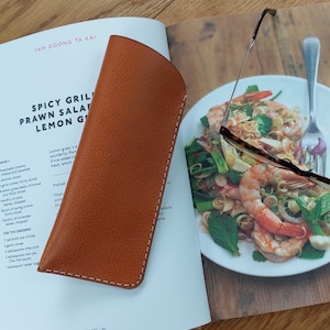 Leather glasses case / sunglasses case, 3 sizes and 10 stitch colours to choose from, UK MADE.