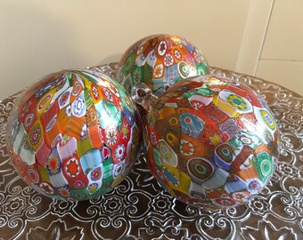 Murano glass decorative balls or balls (murrine).