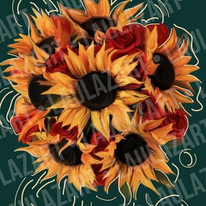 Sunflowers and Roses