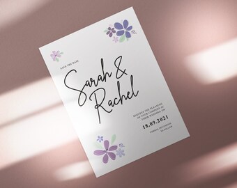 Floral Wedding Save The Date | Digital Download | Print At Home