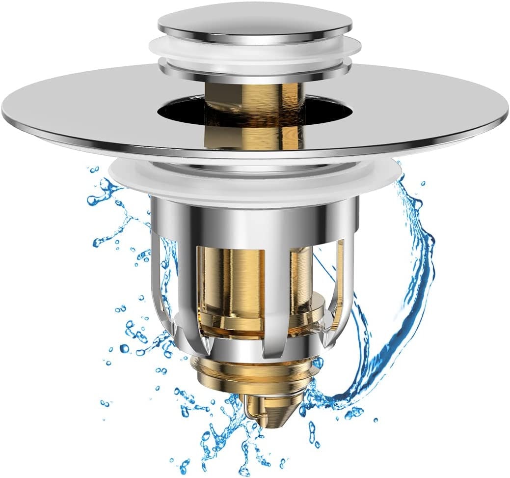 Universal 2 in 1 Bathroom Sink Stopper, Pop up Bathroom Sink Strainer ...
