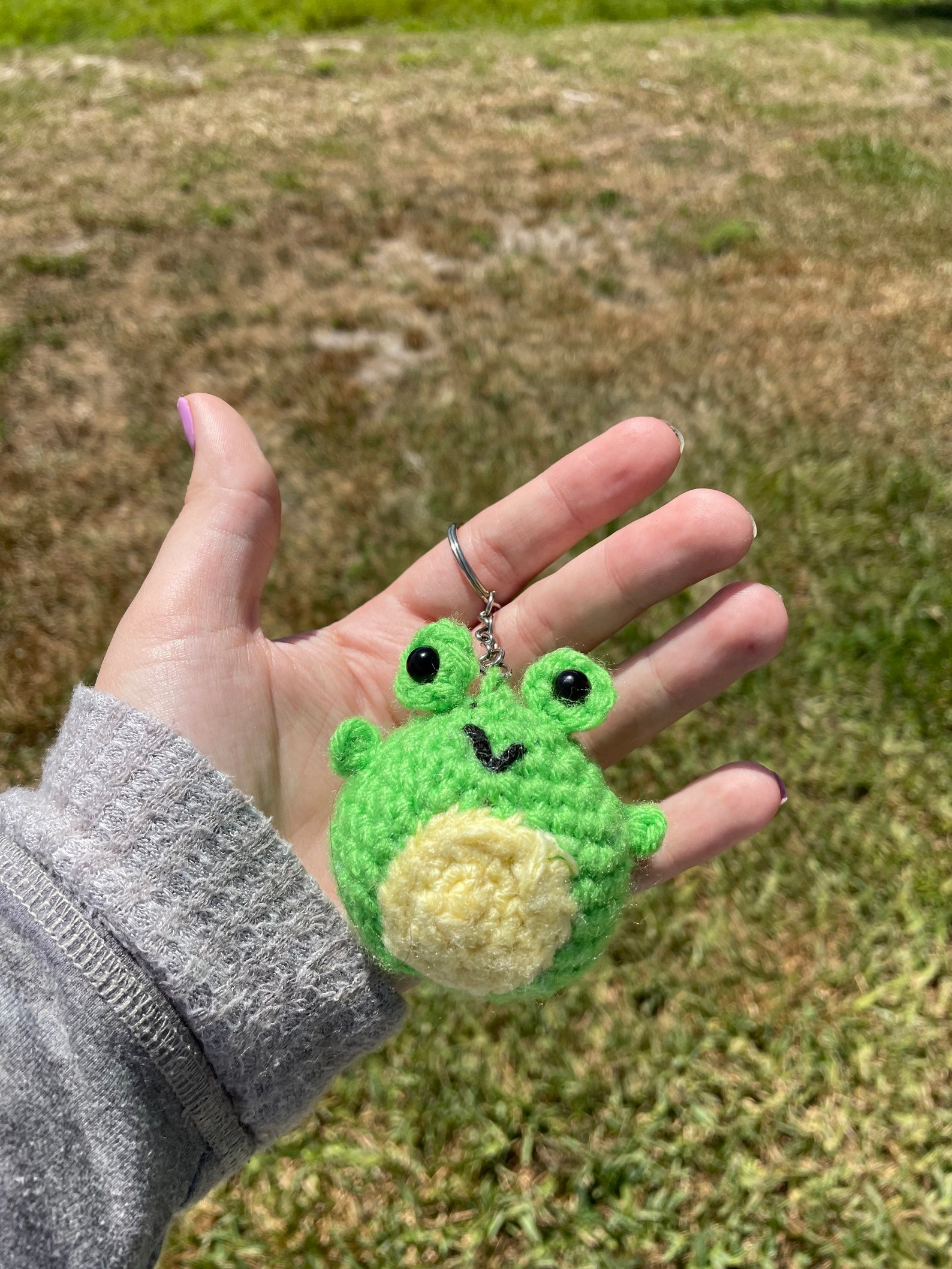 Crochet Frog Keychain Etsy