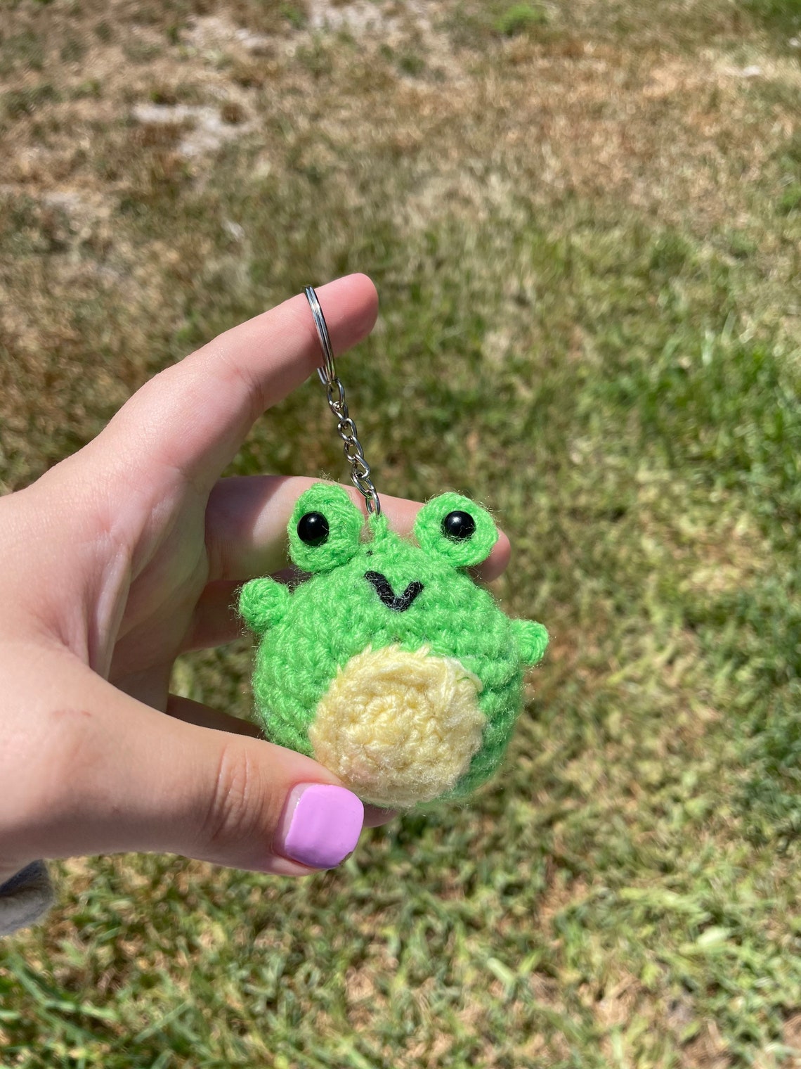 Crochet Frog Keychain Etsy