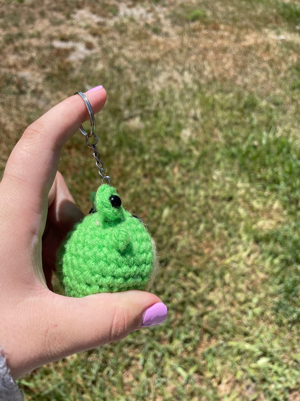 Crochet Frog Keychain Etsy