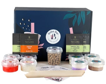 DIY Milk Bubble Tea Kit Gift Box | Serves 4 | Enjoy making your own flavourful Milk teas at home with Boba Bar London