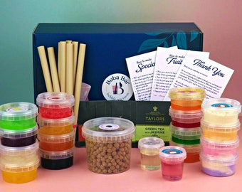 Premium Bubble Mixed Tea Kit DIY mit 8 verschiedenen Geschmacksrichtungen von Frucht- und Milchtee-Aromen