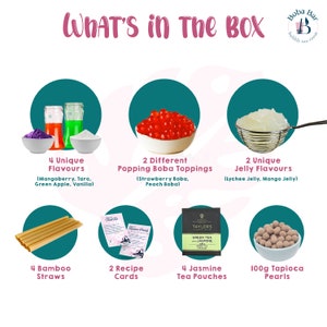 DIY Mix Bubble Tea Kit Gift Box Serves 4 Enjoy making your own flavourful Mix teas at home with Boba Bar London image 2