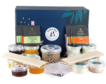 DIY Milk Bubble Tea Kit Gift Box | Serves 8 | Enjoy making your own flavourful Milk teas at home with Boba Bar London