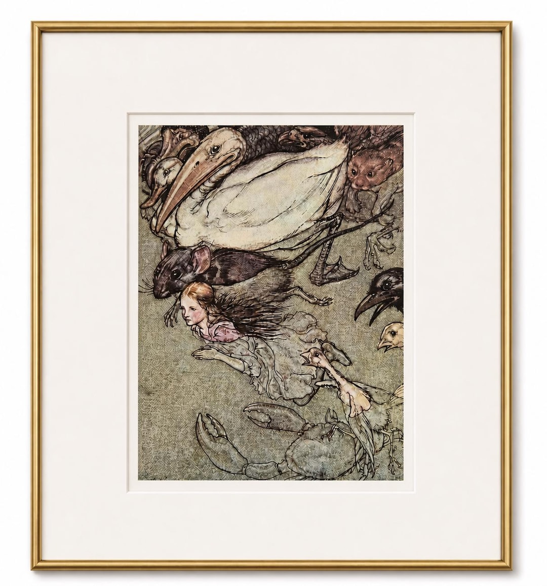 Arthur Rackham Alice in Wonderland Print 1972 – Pool of Tears ...
