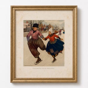 Jessie Willcox Smith Hans Brinker Print – Silver Skates Illustration – Children’s Wall Art