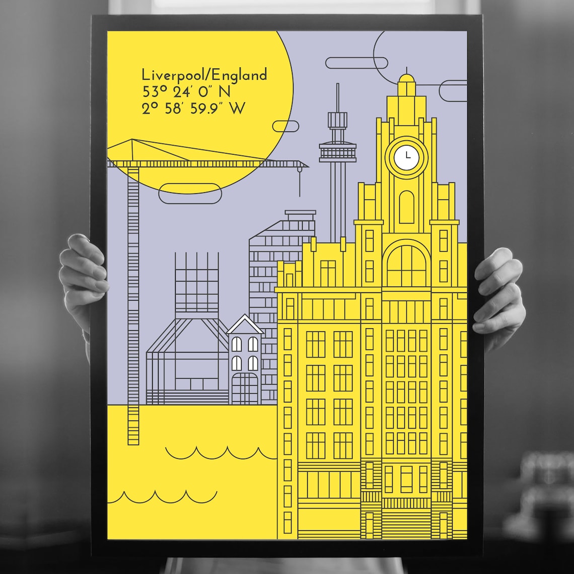Liverpool City Travel Poster Print England UK Travel Poster Etsy