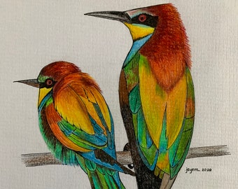 Original Colored Pencil Artwork to fund Non-Profit Organization - Animals, Birds, Reptiles
