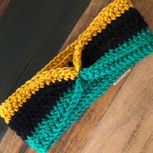 Handmade Rasta Crochet Headband | Customized Reggae HairBand | Handcrafted Reggae Headband | Jamaican Crochet Headband 876 Rasta Headband