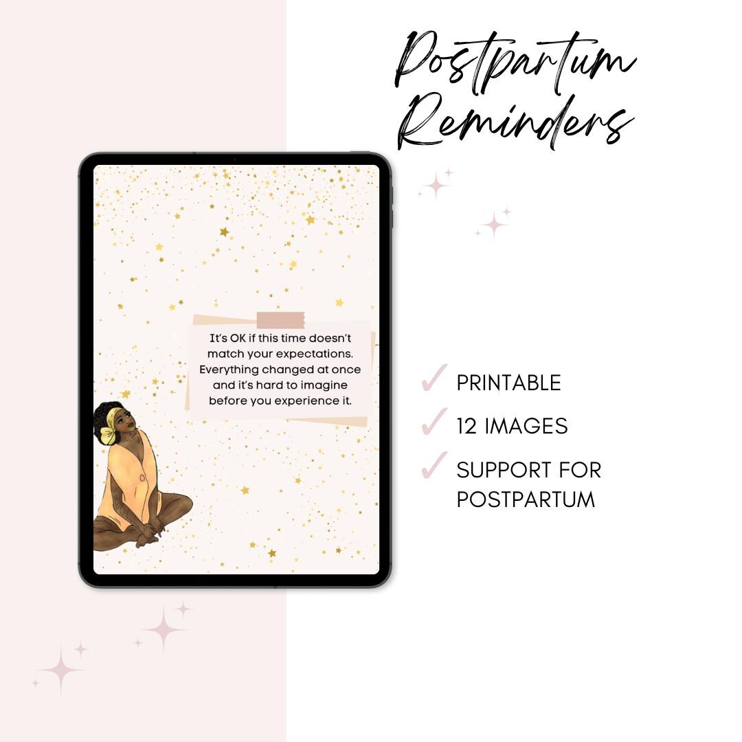 Postpartum Lettering Postpartum Support Printable Art Set: Gentle Motherhood Reminders for ...