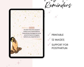 Postpartum Support Printable Art Set: Gentle Motherhood Reminders for New Moms