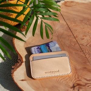 Classic Leather Card Holder Wallet Personalized Minimalist Slim Design Monogrammed for a Unique Touch image 3