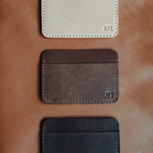 Classic Leather Card Holder Wallet Personalized Minimalist Slim Design Monogrammed for a Unique Touch image 6