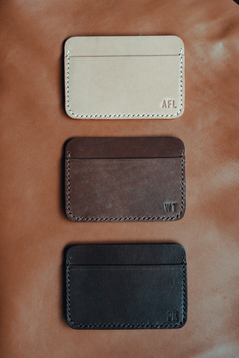 Classic Leather Card Holder Wallet Personalized Minimalist Slim Design Monogrammed for a Unique Touch image 6