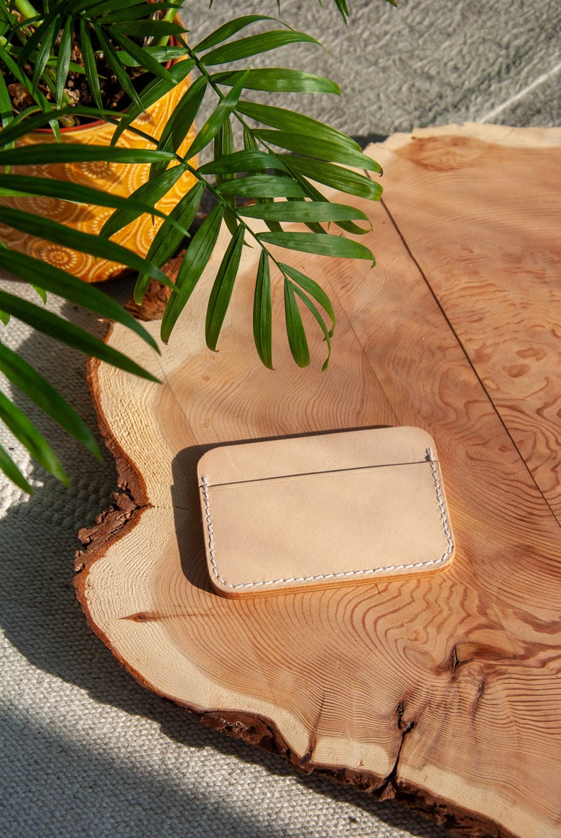 Classic Leather Card Holder Wallet Personalized Minimalist Slim Design Monogrammed for a Unique Touch image 8