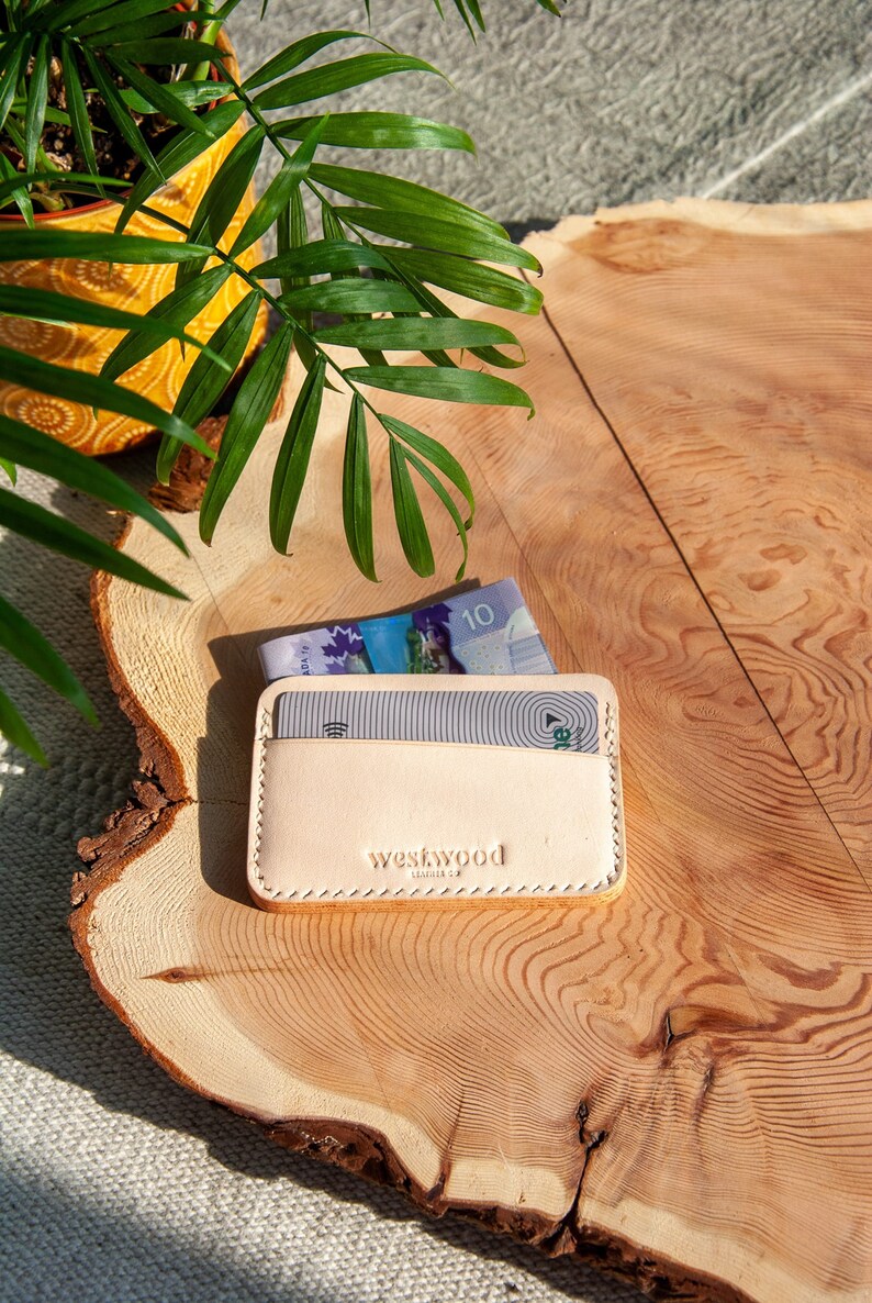 Classic Leather Card Holder Wallet Personalized Minimalist Slim Design Monogrammed for a Unique Touch image 1