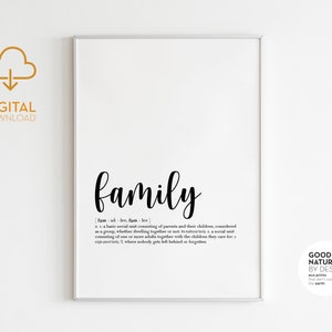 Family Definition Print | Digital download, printable wall art, gift for siblings, printable wallart, ready to hang poster