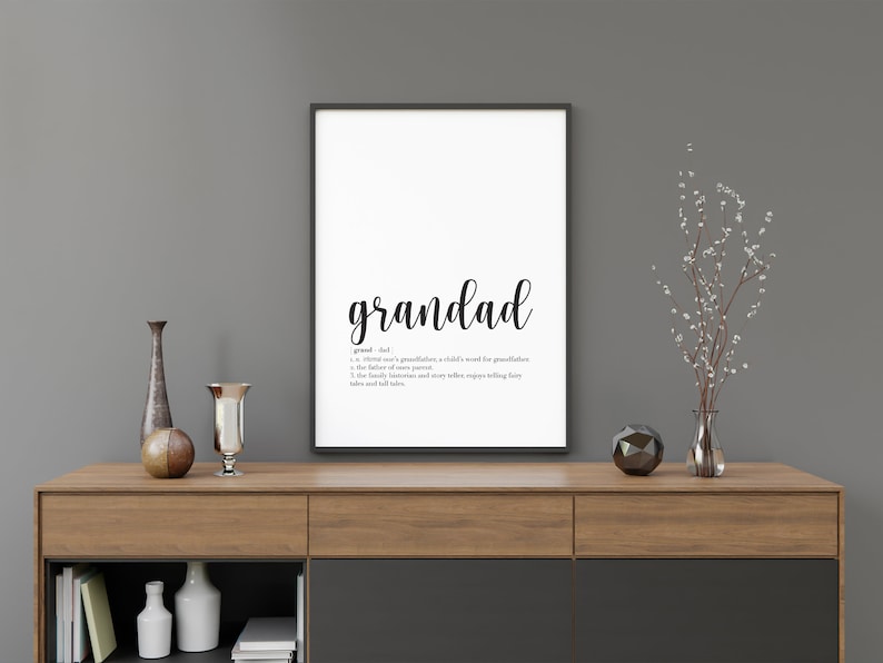 Grandad Definition Print | Digital Download, Printable Wall Art ...