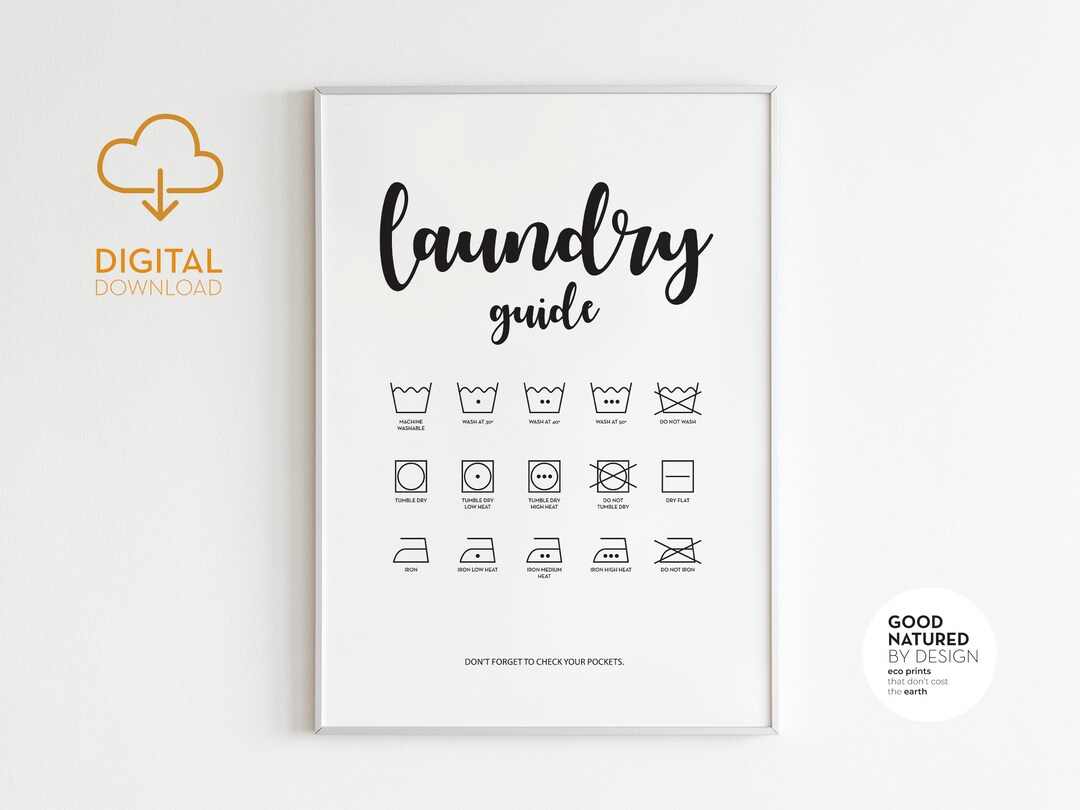 Laundry Printable | Digital Download, Utility Room Wall Art, Washing ...