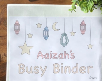 DIGITAL DOWNLOAD Personalised busy binder Islamic secular and non secular fun interactive learning for children