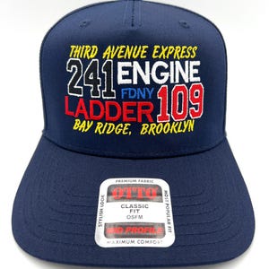 FDNY ENGINE 241 LADDER 109 Third Avenue Express Bay Ridge Brooklyn Cap Hat Embroidery