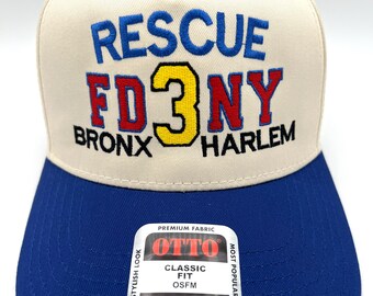 アメリカ消防　ヘルメット　FDNY RESCUE1 仕様　※ワッペン付き FDNY RESCUE Co 3 Cap Hat Snapback Custom Embroidery Fire