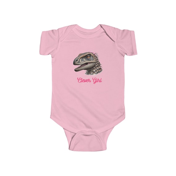 Clever Girl Dinosaur Bodysuit, Cute Baby Outfit, Newborn Gift, Infant Romper, Baby Shower Present, Funny Baby Clothes
